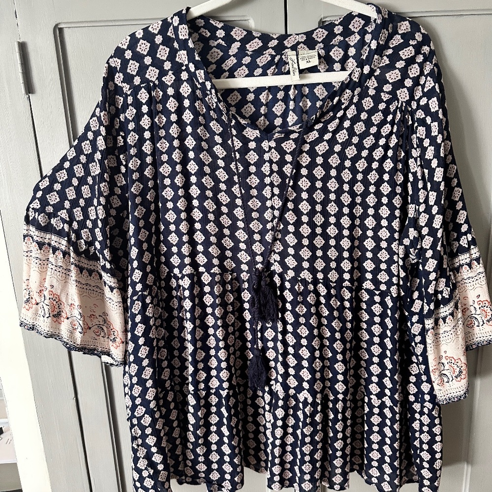 Bohemian Navy Print Shirt